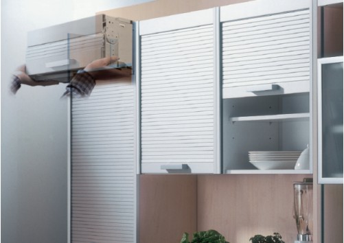 modular_image Möbel-Rollladenbox Kunststoff - Stabbreite 25mm Edelstahl-Finish